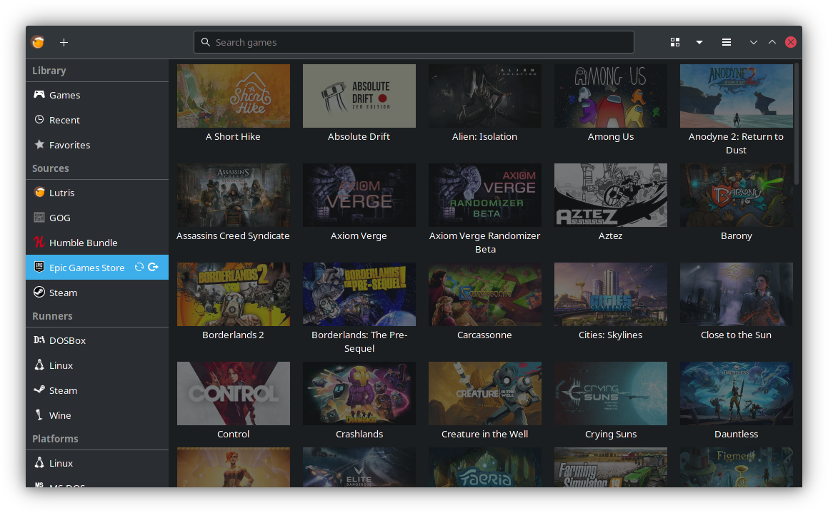 Accessing Epic Games Store on Linux With Lutris