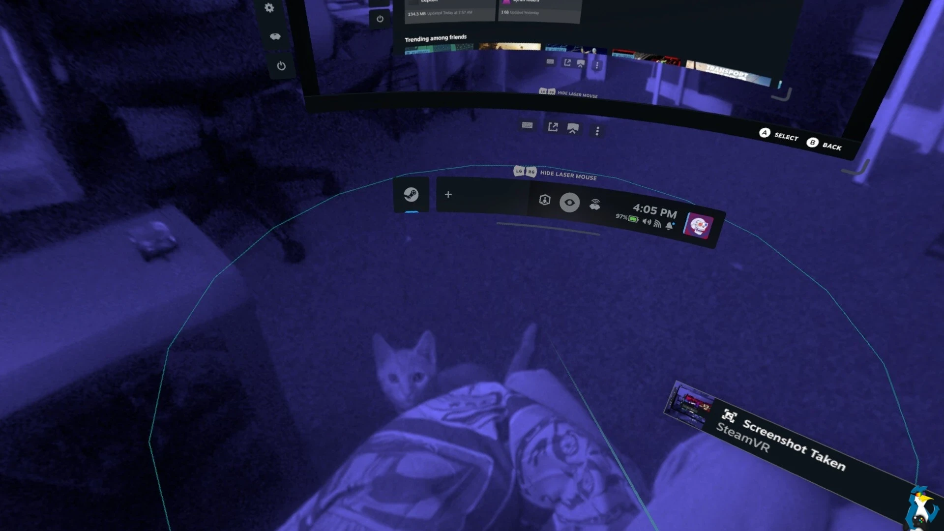 Steam Frame pass-through camera - CAT! Steam Frame pass-through camera - CAT!