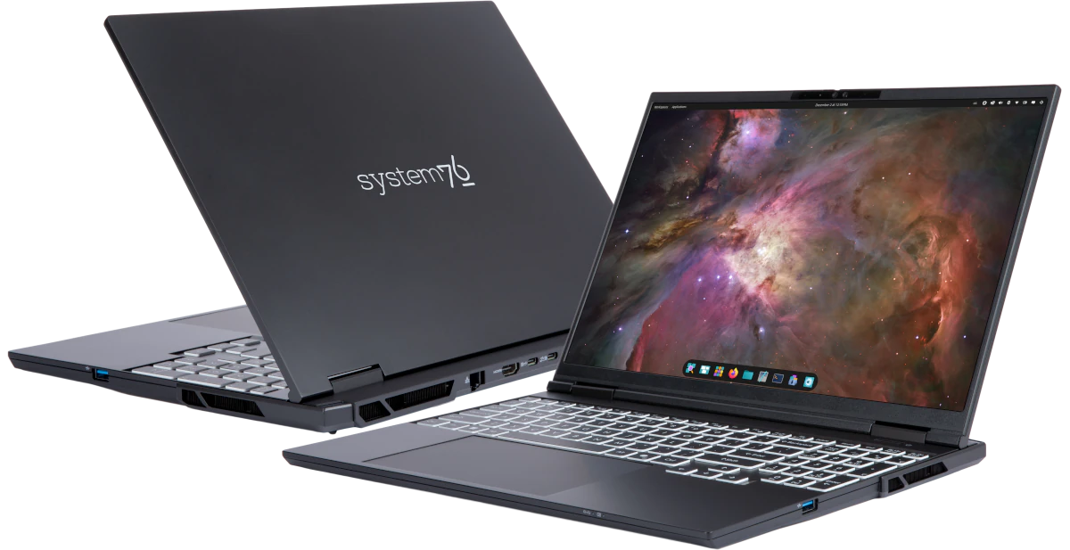 System76 Adder Pro laptop - back and front System76 Adder Pro laptop - back and front