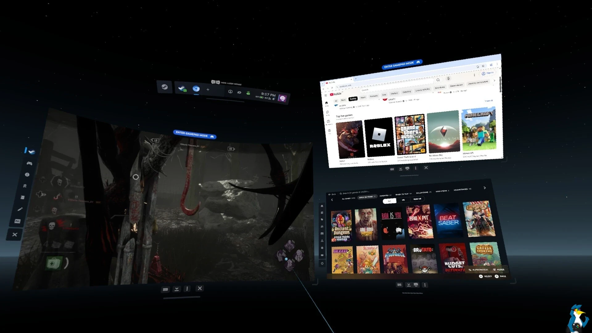 Steam Frame - Dead by Daylight, Chromium and Steam UI together Steam Frame - Dead by Daylight, Chromium and Steam UI together