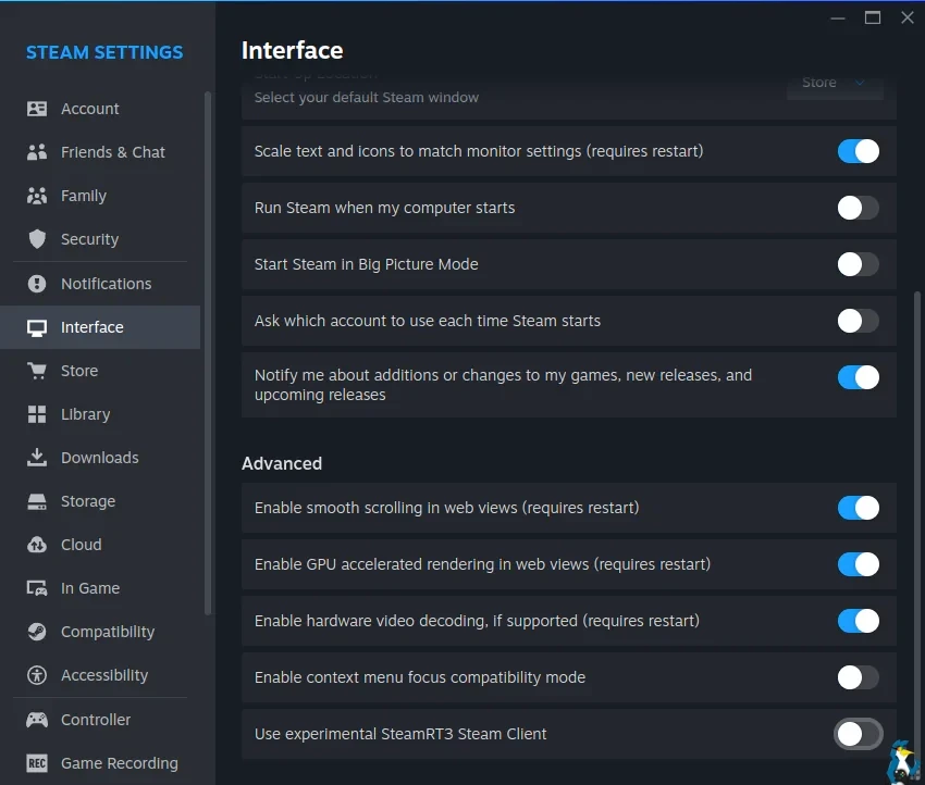 Desktop Linux Settings
