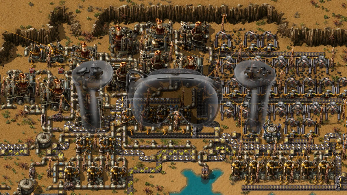 Factorio screenshot, with a Steam Frame on top Factorio screenshot, with a Steam Frame on top