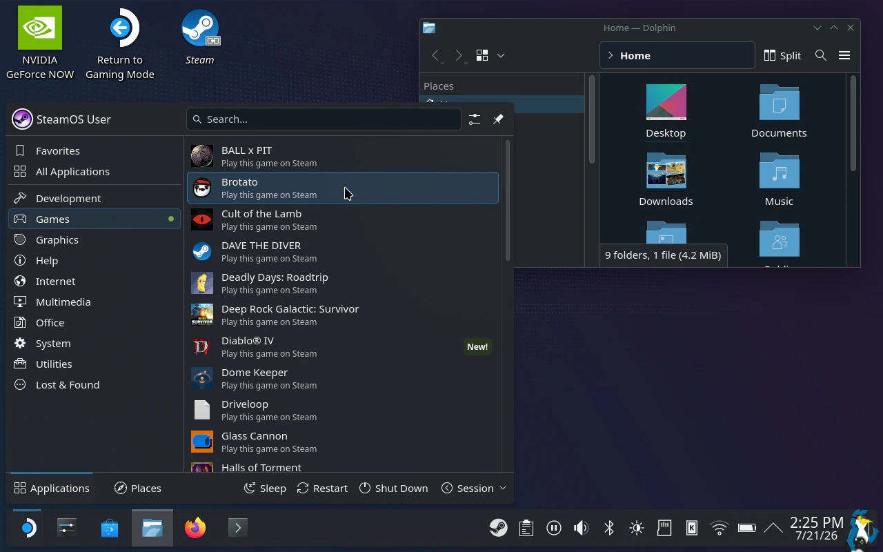 SteamOS Desktop Mode - Steam Deck OLED