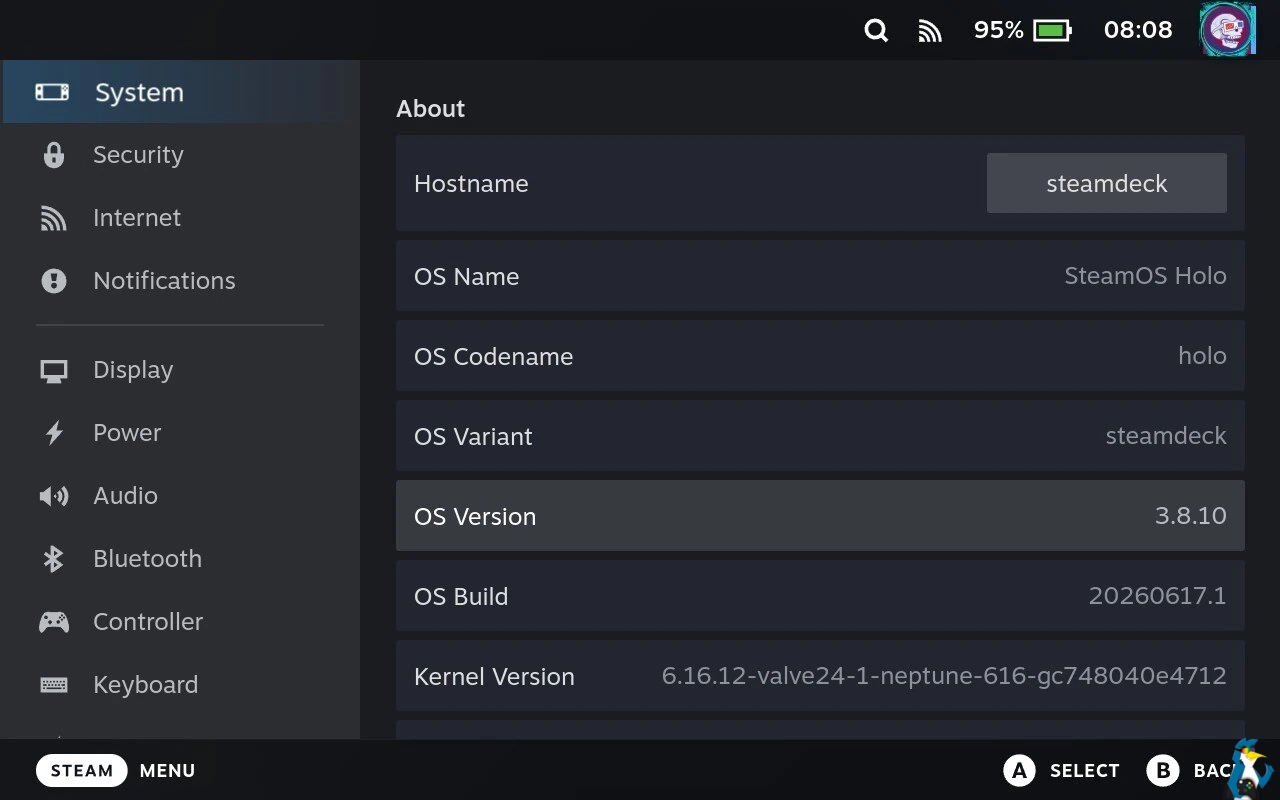 Steam Deck OLED - SteamOS 3.8.10 Steam Deck OLED - SteamOS 3.8.10
