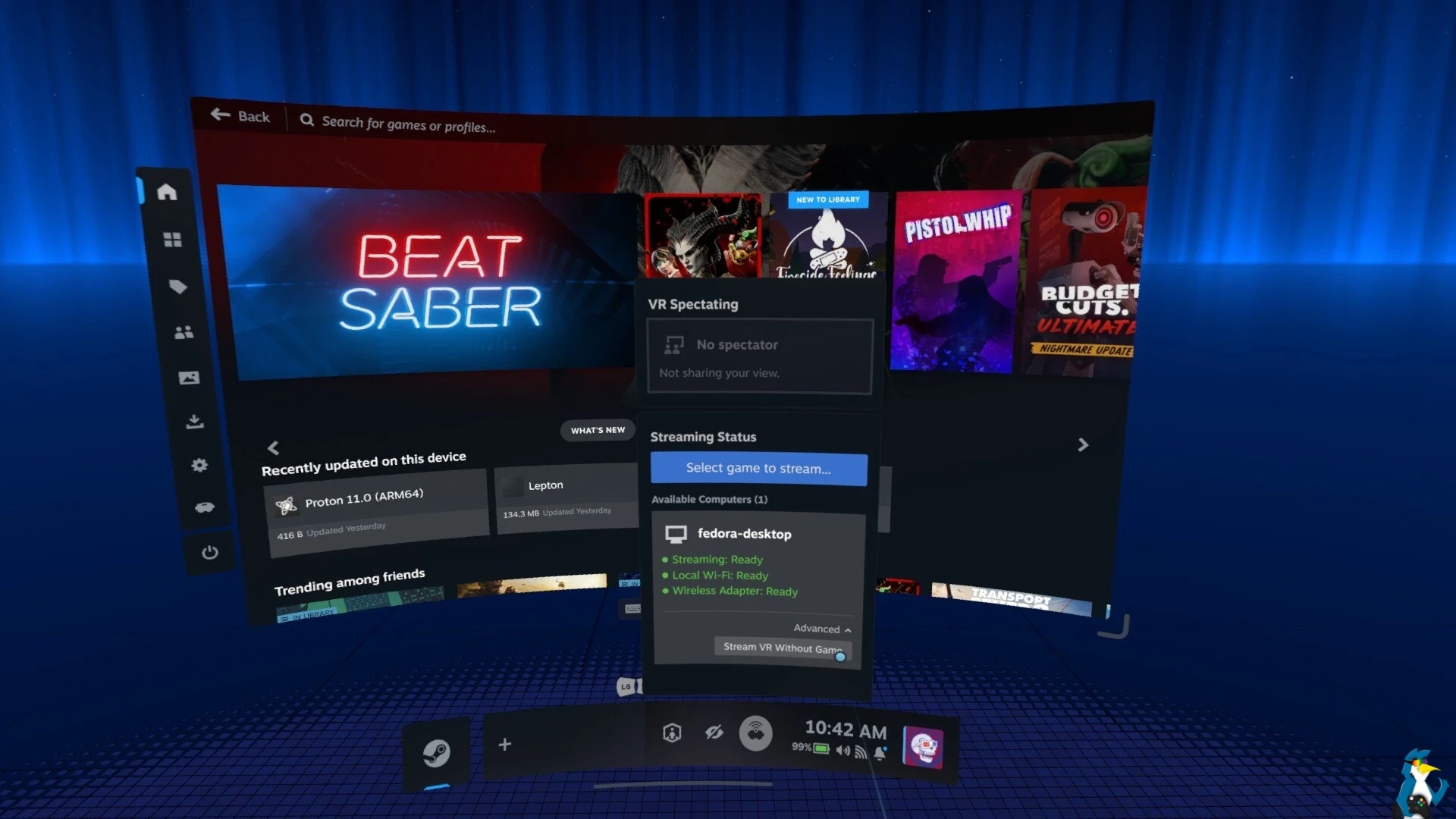 Stream VR Without Game options Stream VR Without Game options
