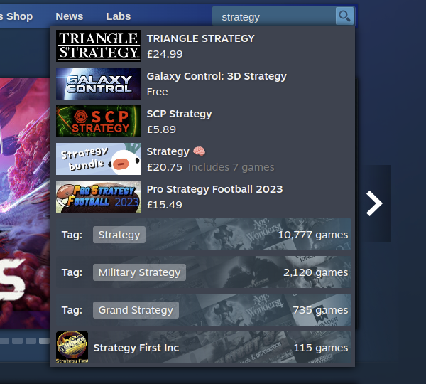 Valve gave Steam store search a very useful upgrade