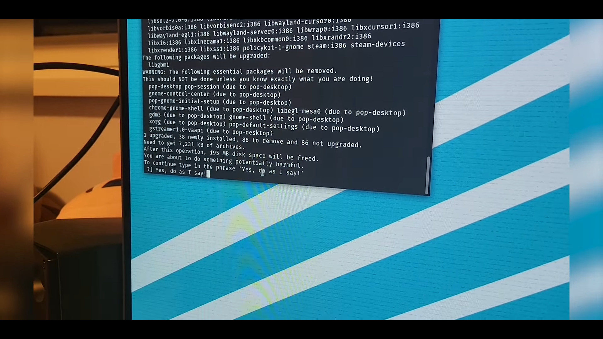 Pop_OS! weird error/message in terminal after update