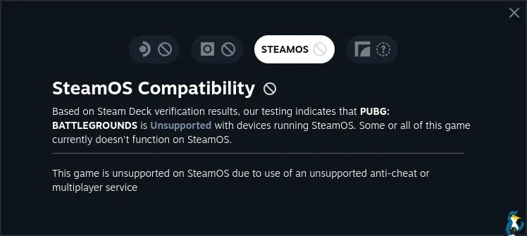 PUBG - Not Compatible on SteamOS Linux PUBG - Not Compatible on SteamOS Linux